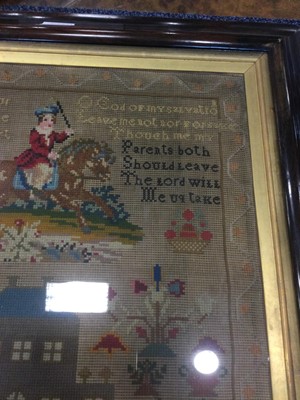 Lot 1287 - VICTORIAN SEWN SAMPLER