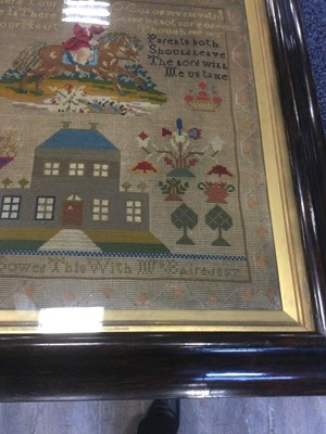 Lot 1287 - VICTORIAN SEWN SAMPLER