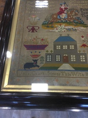 Lot 1287 - VICTORIAN SEWN SAMPLER