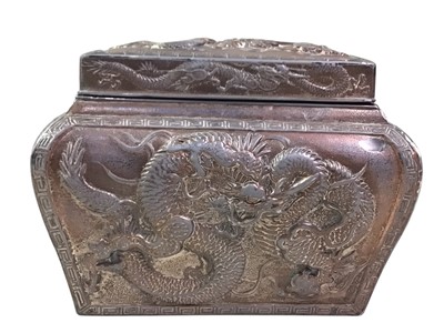Lot 268 - CHINESE METAL TEA CADDY
