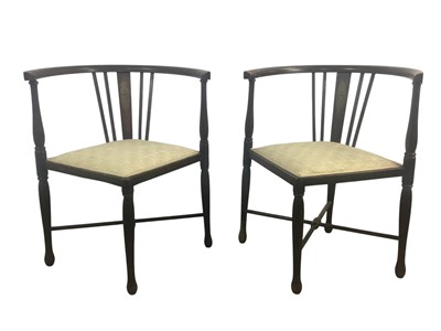 Lot 270 - PAIR OF MAHOGANY CORNER CHAIRS
