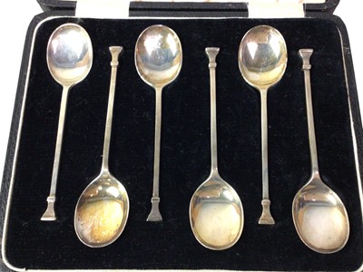 Lot 408 - SET OF SIX SILVER SEAL TOP COFFEE SPOONS