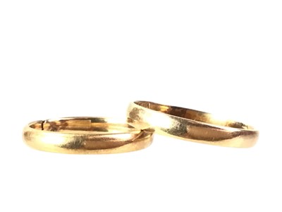 Lot 424 - TWO WEDDING BANDS