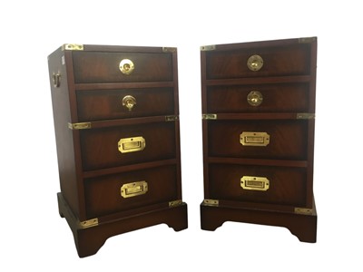 Lot 341 - PAIR OF MAHOGANY CAMPAIGN STYLE CHESTS