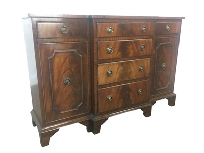 Lot 348 - REPRODUCTION MAHOGANY BREAKFRONT SIDEBOARD