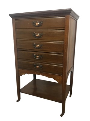 Lot 342 - MAHOGANY MUSIC CABINET