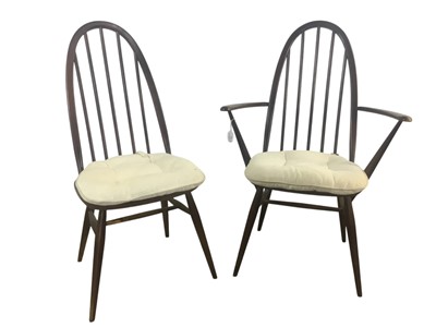 Lot 524 - SET OF EIGHT ERCOL DINING CHAIRS