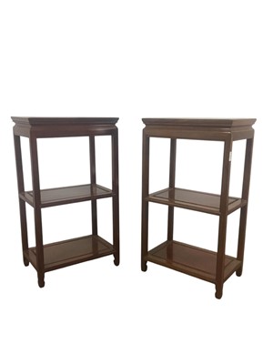 Lot 534 - PAIR OF CHINESE HARDWOOD SIDE TABLES