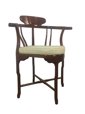 Lot 535 - CHINESE HARDWOOD CORNER CHAIR