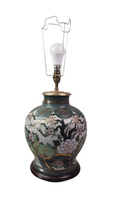 Lot 551 - THREE CHINESE VASE TABLE LAMPS