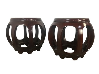Lot 384 - PAIR OF CHINESE HARDWOOD TABLES