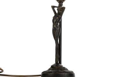Lot 436 - AFTER P MOREAU, BRONZE NEOCLASSICAL FIGURAL TABLE LAMP