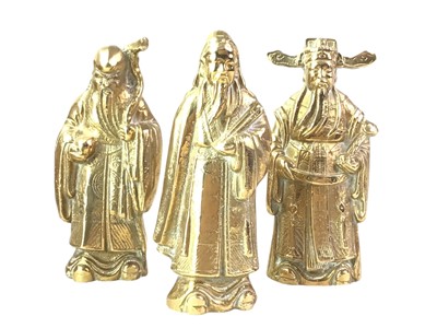 Lot 613 - GROUP OF THREE BRASS FIGURES