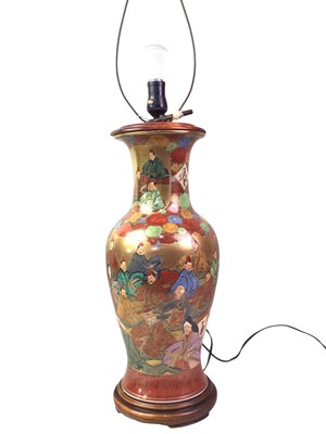 Lot 645 - FOUR STONEWARE BASE TABLE LAMPS