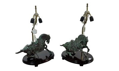 Lot 650 - PAIR OF CHINESE TABLE LAMPS