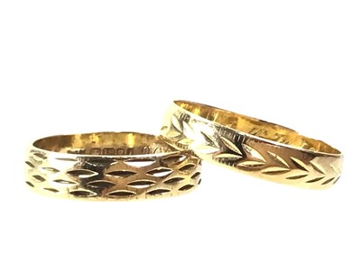 Lot 683 - TWO WEDDING RINGS
