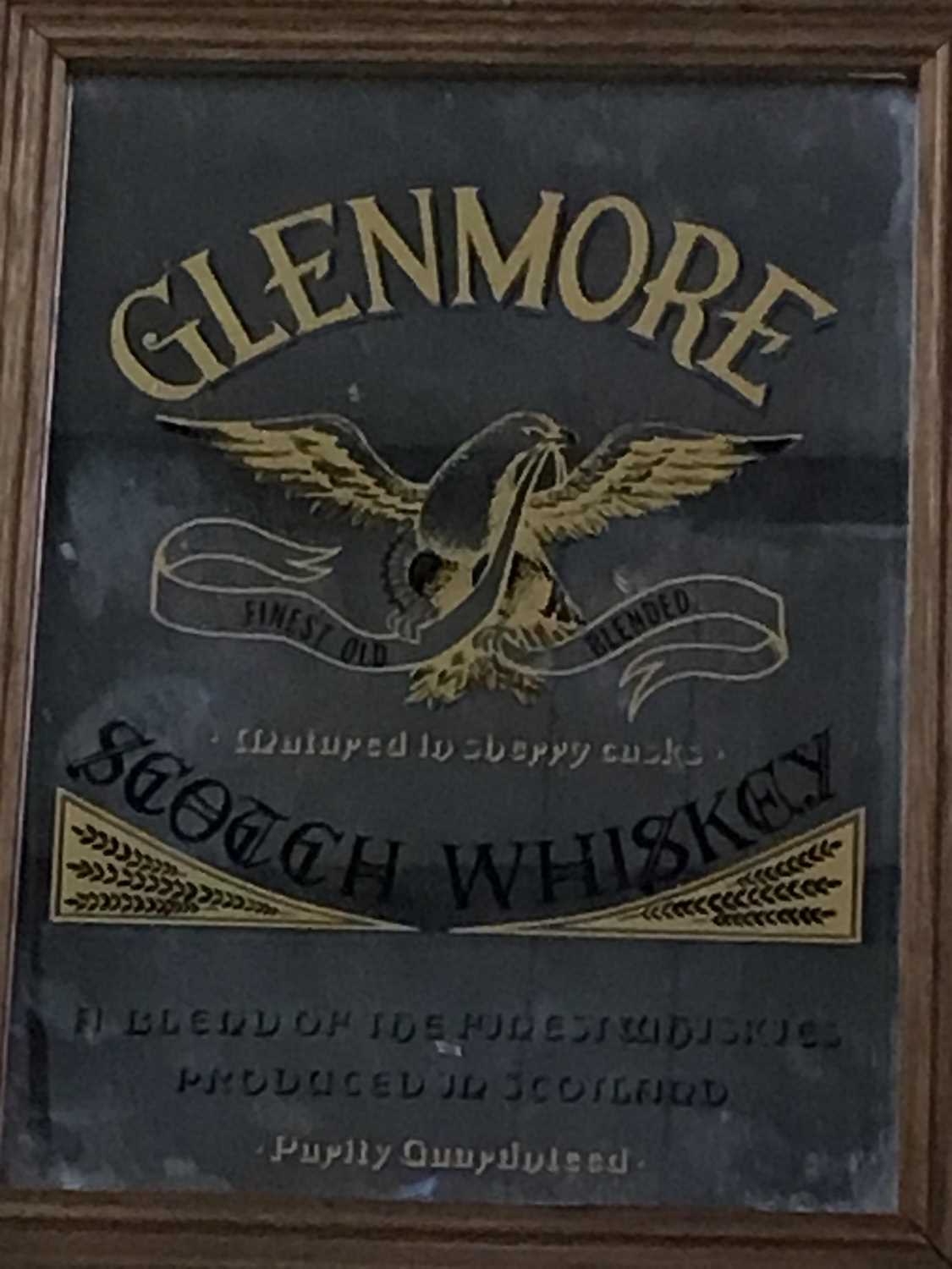 Lot 306 - GLENMORE SCOTCH WHISKY ADVERTISING MIRROR