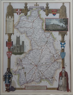 Lot 317 - REPRODUCTION PRINT OF A MAP OF CAMBRIDGESHIRE