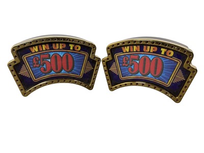 Lot 678 - GROUP OF THREE FRUIT MACHINE PRIZE ADVERTISING LIGHT BOXES