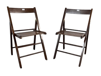 Lot 670 - GROUP OF THREE MAHOGANY FOLDING CHAIRS