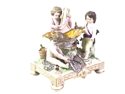 Lot 717 - CONTINENTAL PORCELAIN FIGURE GROUP, IN THE MANNER OF MEISSEN