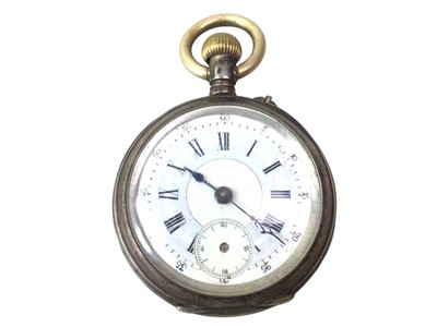 Lot 768 - GERMAN SILVER CASED FOB WATCH