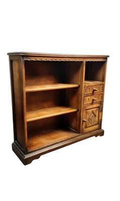 Lot 747 - OAK OPEN BOOKCASE