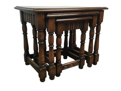 Lot 749 - OAK NEST OF THREE TABLES