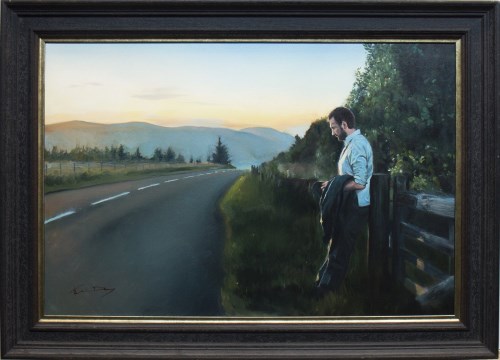 Lot 15 - * KEVIN DAY, THE ROAD oil on canvas, signed...