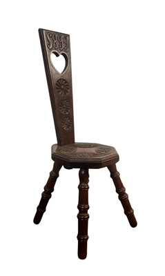 Lot 780 - LATE VICTORIAN CARVED OAK SPINNING CHAIR