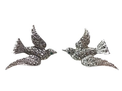 Lot 341 - STERLING SILVER SWALLOW EARRINGS