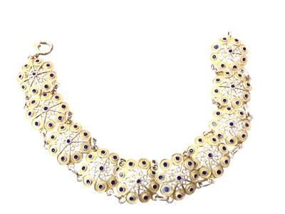 Lot 830 - SILVER GILT AND ENAMEL FLOWER BRACELET