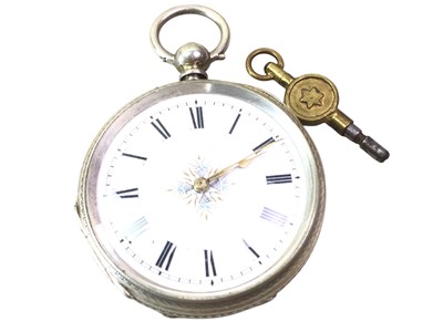 Lot 839 - STERLING SILVER POCKET WATCH