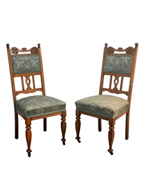 Lot 799 - SET OF FOUR WALNUT DINING CHAIRS