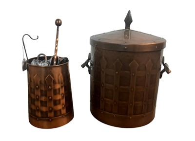 Lot 804 - COPPER BOUND COAL BOX