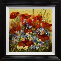 Lot 33 - * ROZANNE BELL, WILD POPPIES acrylic and resin...