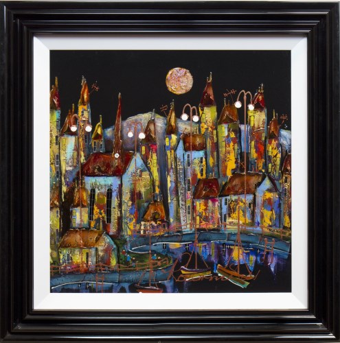 Lot 34 - * ROZANNE BELL, BRONZE HARBOUR acrylic and...