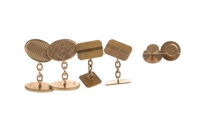Lot 593 - TWO PAIRS OF CUFFLINKS