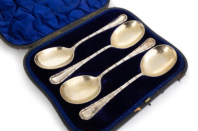 Lot 1054 - SET OF FOUR VICTORIAN SILVER SERVING SPOONS