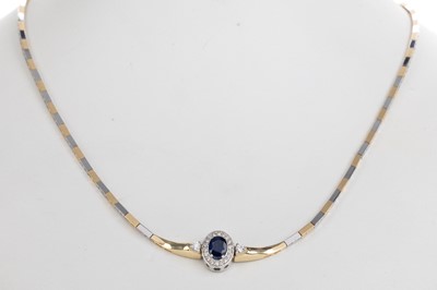 Lot 596 - SAPPHIRE AND DIAMOND REVERSIBLE NECKLET