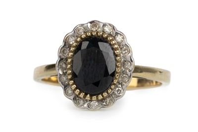 Lot 610 - SAPPHIRE AND DIAMOND RING
