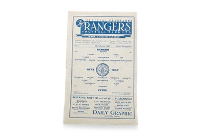 Lot 1704 - RARE RANGERS F.C. V CLYDE F.C. LEAGUE FOOTBALL PROGRAMME