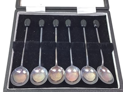 Lot 316 - THREE SETS OF SILVER SPOONS