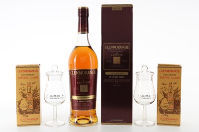 Lot 237 - GLENMORANGIE 12 YEAR OLD LASANTA AND 2 TASTING GLASSES
