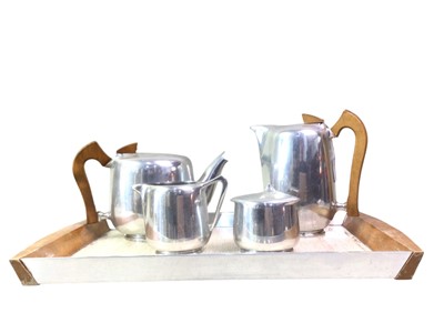 Lot 404 - SILVER PLATED FOUR PIECE TEA SERVICE