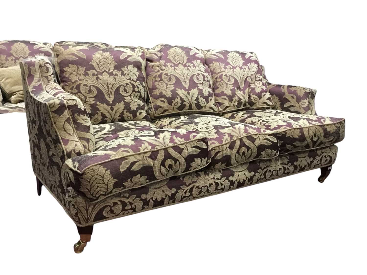 Lot 382 - PAIR OF THREE SEAT SOFAS