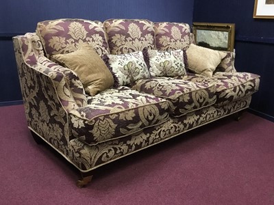 Lot 382 - PAIR OF THREE SEAT SOFAS