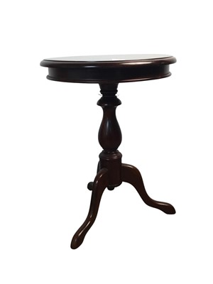 Lot 429 - TWO CONTEMPORARY MAHOGANY CIRCULAR OCCASIONAL TABLES