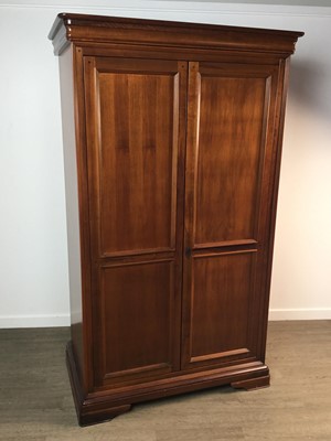 Lot 423 - CONTEMPORARY CHERRY WOOD WARDROBE