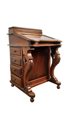 Lot 530 - REPRODUCTION MAHOGANY DAVENPORT